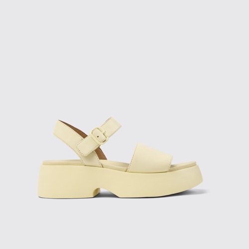 Tasha Gelbe Ledersandalen Für Damen.