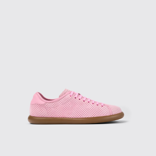 Pelotas Soller Rosafarbener Damensneaker aus Nubukleder/Leder