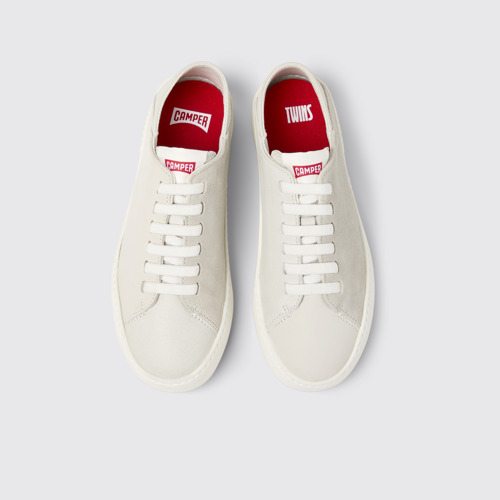 Image of Overhead view of Twins Multicolor Nubuck and Leather Sneakers for Women.