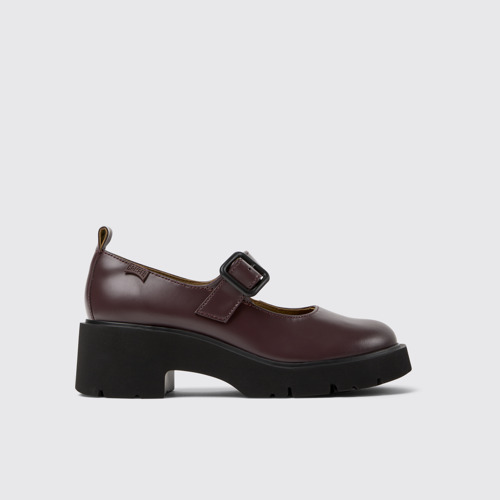 Milah Chaussures en cuir bordeaux pour femme.