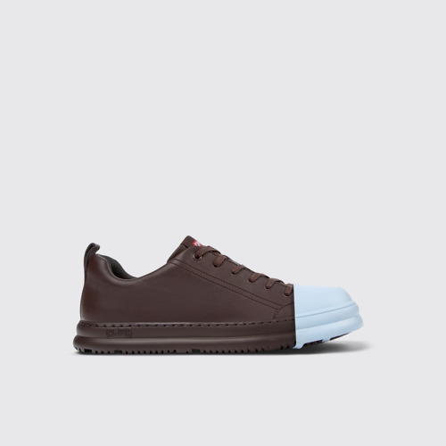Side view of Junction Runner Burgundy leather sneakers for women