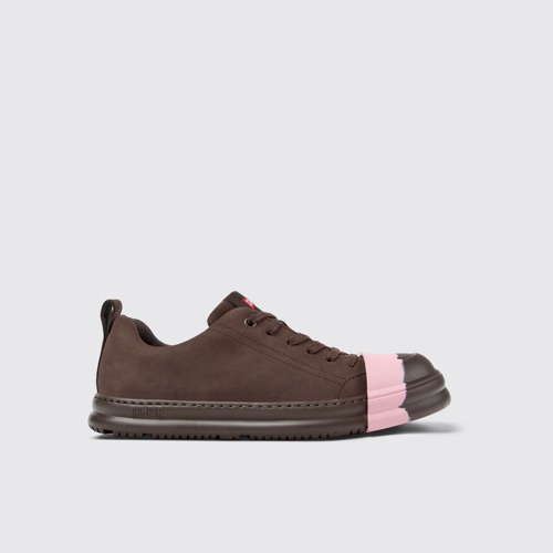 Image of Junction Runner Sneakers cafés de nobuk para mujer.