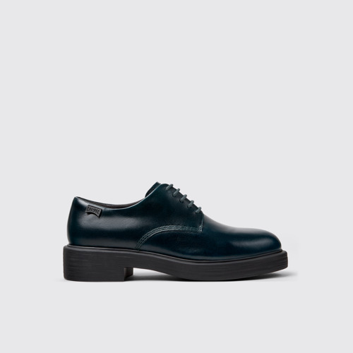 Side view of Dean Green leather shoes for women