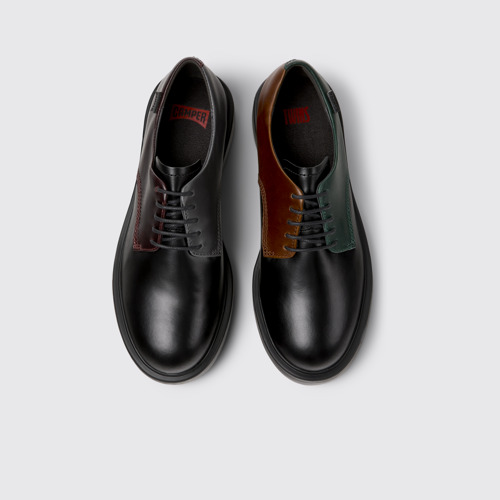 Image of Overhead view of Twins Multicolor Leather Shoes for Women.