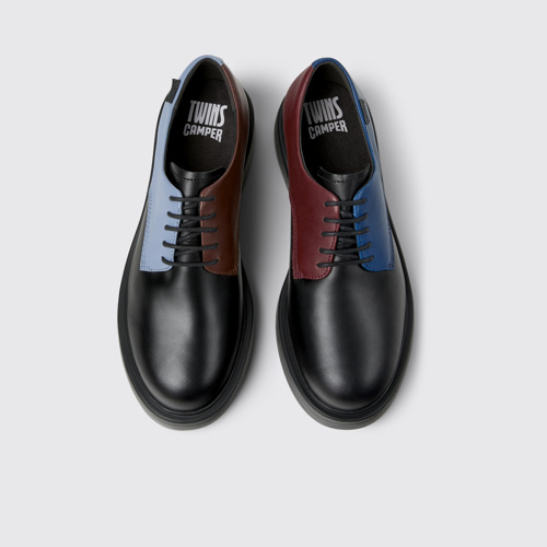 Overhead view of Twins Multicolor Leather Shoes for Women.