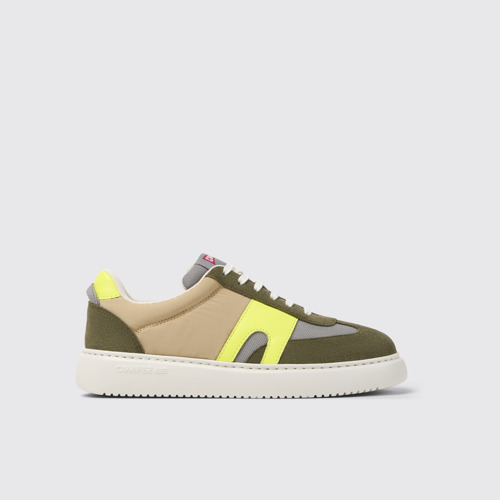 Image of Side view of Runner K21 Sorona® Multicolor Recycled PET and Nubuck Women's Sneakers.