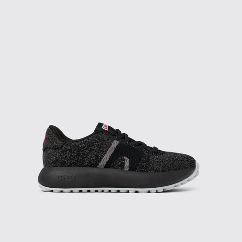 Side view of Pelotas Athens Black Textile Sneaker for Women