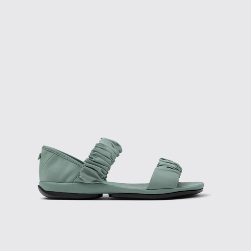 Image of Right Sandales vertes en PET recyclé et cuir pour femme.