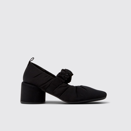 Image of Side view of Niki Black Recycled PET Women's Shoe.
