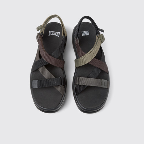 Image of Overhead view of Twins Multicolor Recycled PET Women's Sandals.
