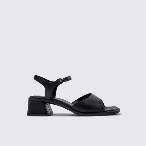 Image of Kora Sandal Sandalias de piel negra para mujer.