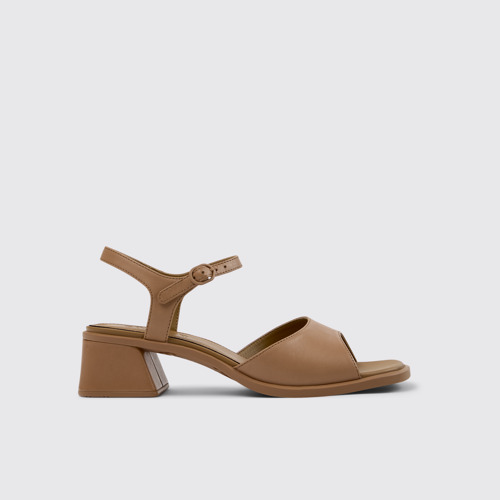 Image of Side view of Kora Sandal Nude Leather Sandals for Women.