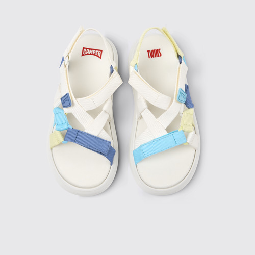 Image of Overhead view of Twins Multicolor Recycled PET Women's Sandals.