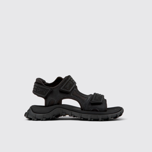 Image of Drift Trail Sandal Schwarze Ledersandale für Damen.