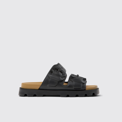 Image of Brutus Sandal Black EVA Sandals for Women. modelin yandan görünümü