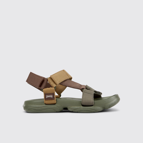 Side view of Karst Sandal Brown Textile Sandals for Women.