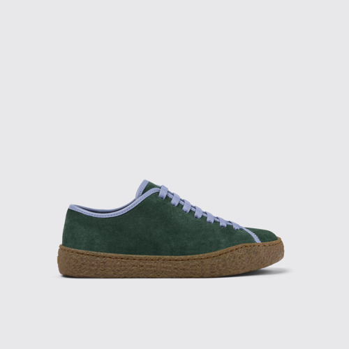 Peu Terreno Chaussures vertes en nubuck et cuir pour femme.