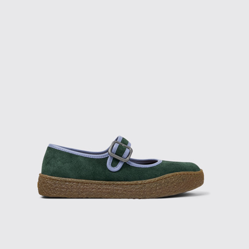 Side view of Peu Terreno Green Nubuck and Leather Sneakers for Women.