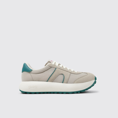 Image of Side view of Pelotas Athens Multicolor Recycled PET and Nubuck Sneakers for Women.