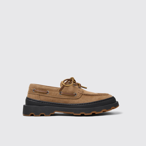 Side view of Brutus+ Brown Nubuck Shoes for Women.