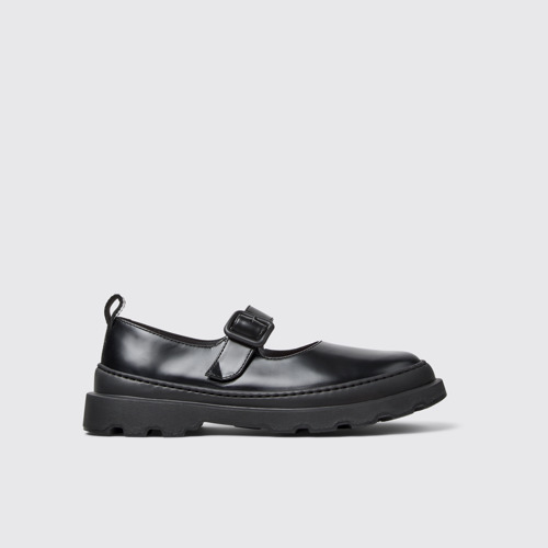 Side view of Brutus+ Black Leather Moccasins for Women.