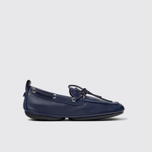 Image of Right Nina Bailarinas de piel azul para mujer.