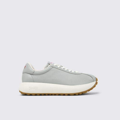 Pelotas Athens Sneaker de piel gris para mujer.