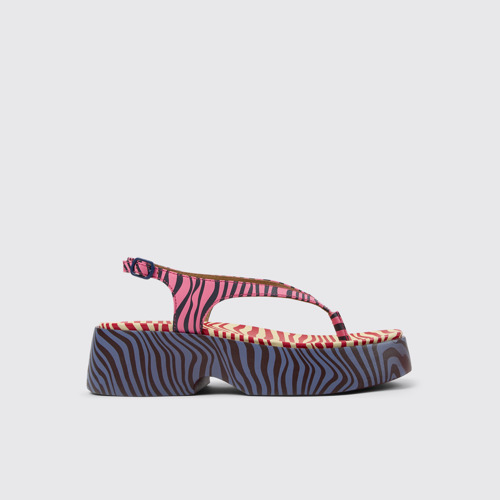 Tasha Sandales en cuir roses Pour femme.