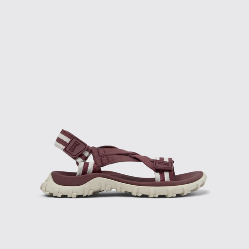 Side view of Drift Trail Sandal Burgundy Textile Sandals for Women.
