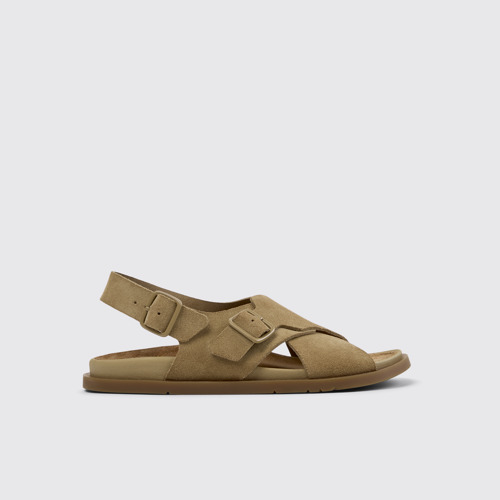 Lluc Sandal Sandales en daim marron Pour femme.