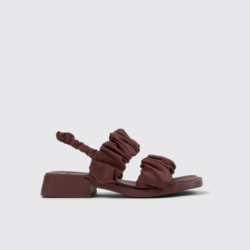 Side view of Dana Burgundy Textile Sandals for Women.
