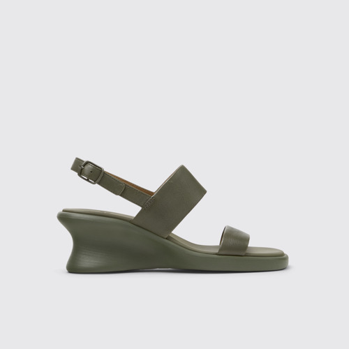 Louise Sandal Sandalias de piel verdes para mujer.