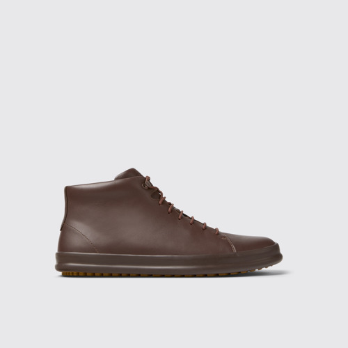 Image of Chasis Sport Bottines en cuir marron pour homme.