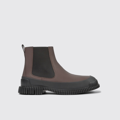 Image of Pix Botas Chelsea cafés y negras de piel para hombre