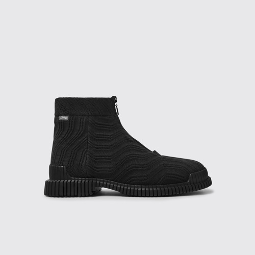 Image of Side view of Pix Black zip boots for men