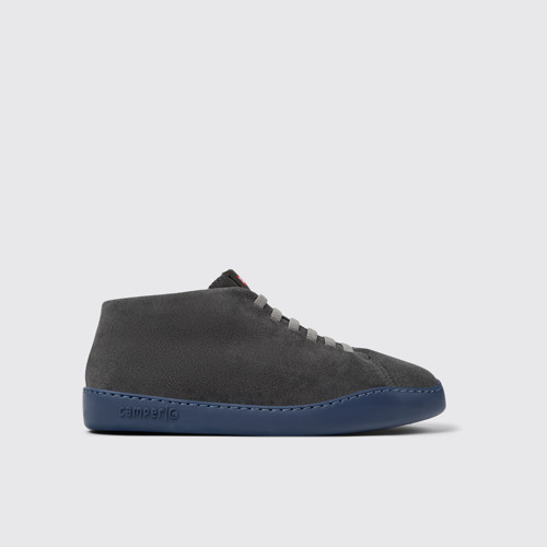 Side view of Peu Touring Gray Suede Sneaker Boots for Men.