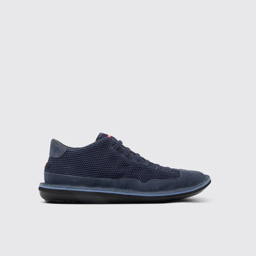 Image of Beetle Botines azules de malla TENCEL™ y nobuk para hombre.