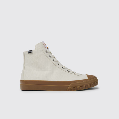 Side view of Camaleon White sneaker boots for men