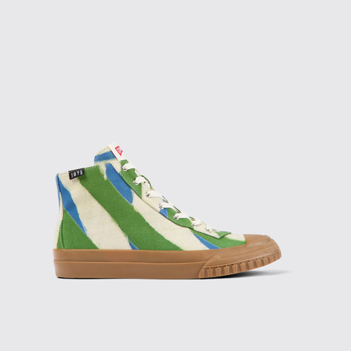 Image of Side view of Camper x EFI Multicolored organic cotton sneakers for men