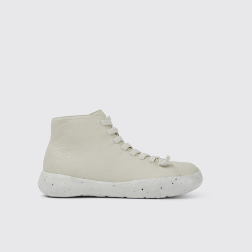 Side view of Peu Stadium White leather ankle boots for men
