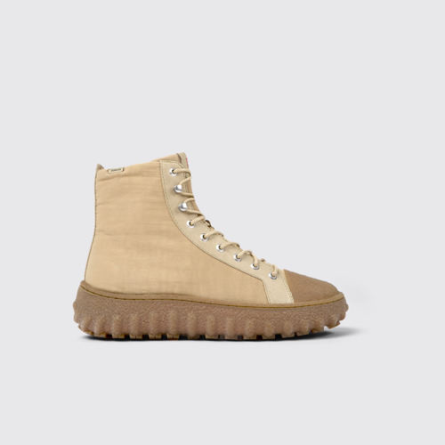 Image of Ground Botines beige de tejido y piel para hombre