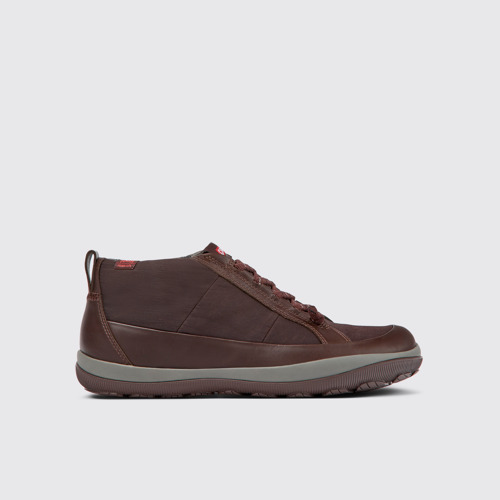 Image of Side view of Peu Pista PrimaLoft® Brown ankle boots for men