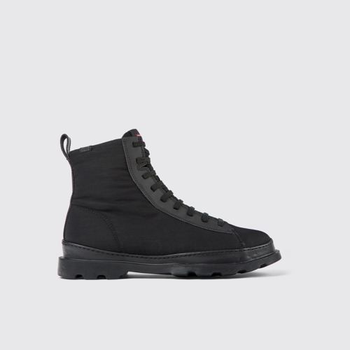 Image of Side view of Brutus PrimaLoft® Black medium lace boot for men