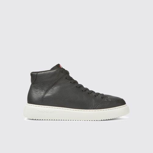 Image of Side view of Runner K21 Black Leather Ankle Boots for Men.