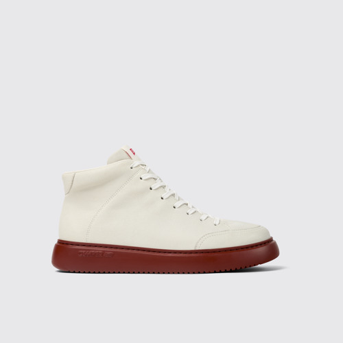 Image of Side view of Runner K21 White non-dyed leather sneakers for men