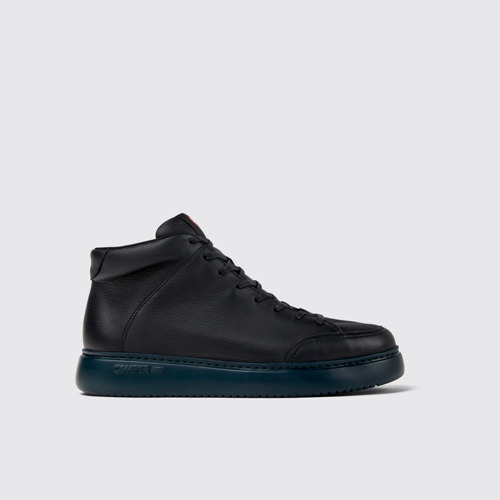 Image of Side view of Runner K21 Black leather sneakers for men