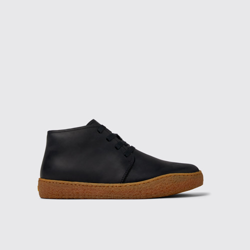 Image of Side view of Peu Terreno Black Nubuck Desert Boot for Men