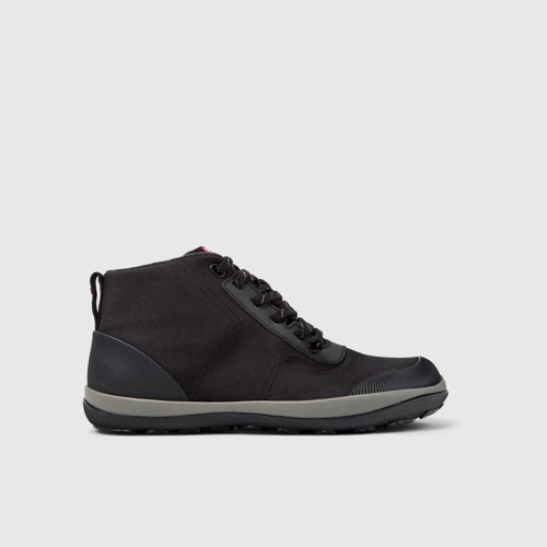 Side view of Peu Pista GM Black Textile Ankle Boots for Men.