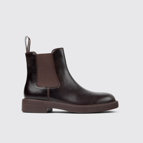 Image of Side view of Dean Brown leather ankle boots for men