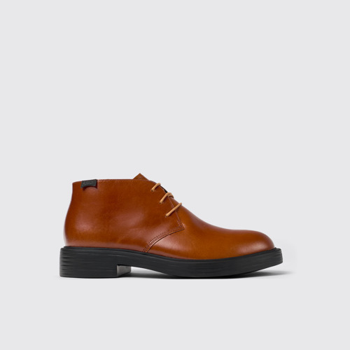 Image of Side view of Dean Brown leather ankle boots for men